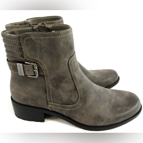 Anne Klein Sport Taupe Aklanette Booties Zip w/ Buckle Size 8 Like new condition - Picture 1 of 14